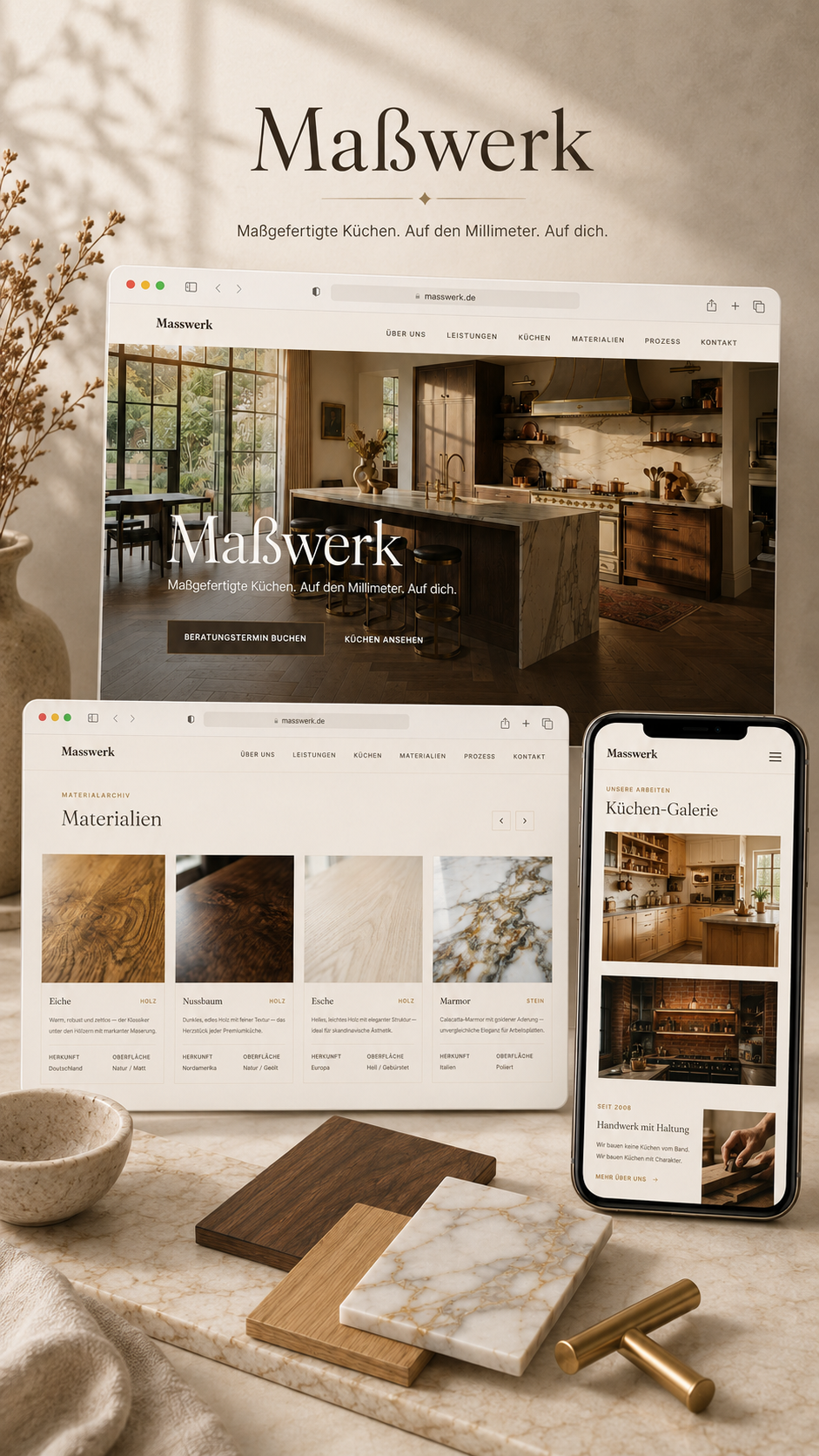Maßwerk Website für maßgefertigte Küchen